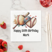 野球50歳の誕生日パーティー スタンダードランチョンナプキン (インサイチュ)