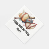 野球50歳の誕生日パーティー スタンダードランチョンナプキン (角)