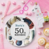 野球50歳の誕生日パーティー ペーパープレート (パーティー)