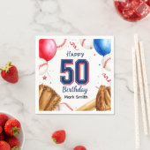 野球50歳の誕生日 スタンダードカクテルナプキン (インサイチュ)