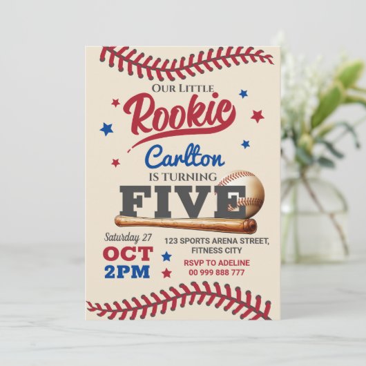 野球5thファイブ誕生日招待状 招待状 (スタンド正面)