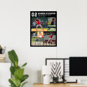 野球7枚の写真選手の名前と番号 ポスター (ホームオフィス)