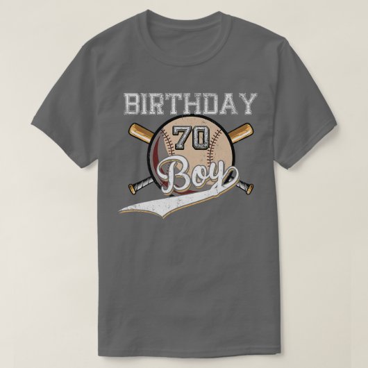 野球70歳の誕生日パーティー70歳の野球 Tシャツ (デザイン正面)