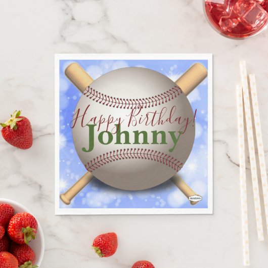 野球&こうもりパーソナライズされたナプキンHAMbWG スタンダードランチョンナプキン (インサイチュ)