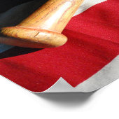 野球・こうもり・アメリカ国旗のポスター ポスター (角)