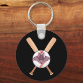 野球「こうもり」 キーホルダー (正面)