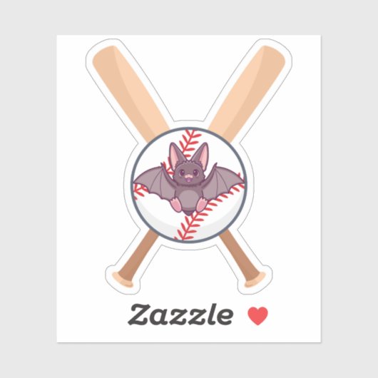 野球「こうもり」 シール (シート)