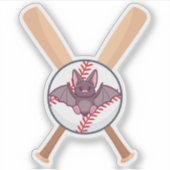 野球「こうもり」 シール (正面)