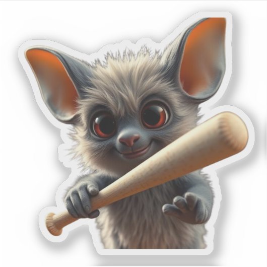 野球「こうもり」 シール (正面)