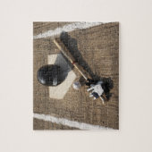 野球、こうもり、バッティンググローブ、野球 ジグソーパズル (縦)