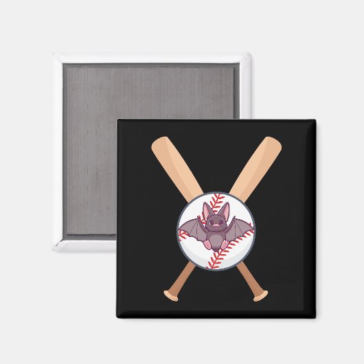 野球「こうもり」 マグネット (正面/裏面)