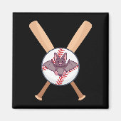 野球「こうもり」 マグネット (正面)