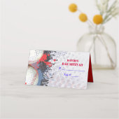 野球（ばちゃばちゃ）跳ねるバー（ユダヤ教の）バル・ミツバーシーティングカード プレイスカード (正面)