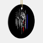 野球・アメリカ国旗の米国ピッチング4位 セラミックオーナメント (右)