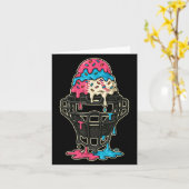 野球 キャッチャーマスク アイスクリーム ドリップ 野球少年 カード (黄色い花)