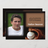 野球・グローブ卒業発表 招待状 (正面/裏面)