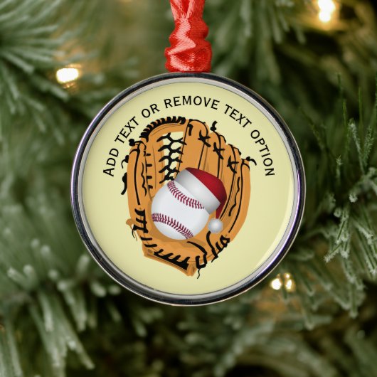 野球、グローブ、こうもりクリスマス メタルオーナメント (ツリー)