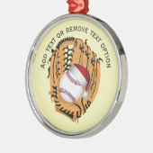 野球、グローブ、こうもりクリスマス メタルオーナメント (左)