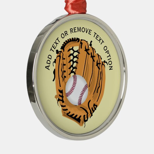 野球、グローブ、こうもりクリスマス メタルオーナメント (右)
