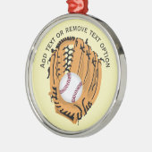 野球、グローブ、こうもりクリスマス メタルオーナメント (左)