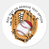 野球、グローブ、こうもりクリスマス ラウンドシール (正面)