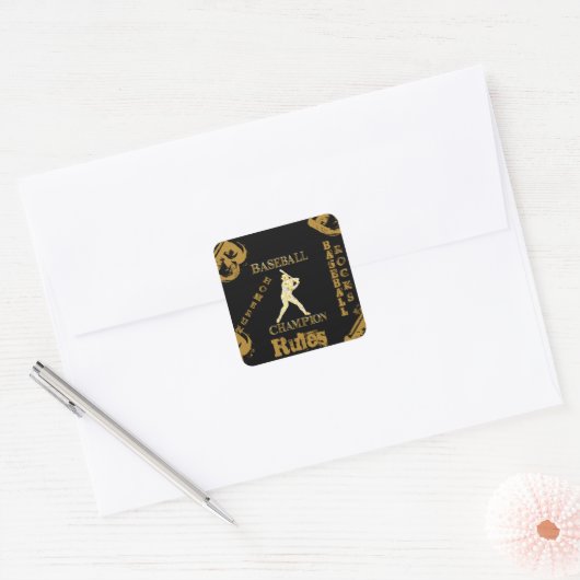 野球 スクエアシール (封筒)