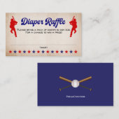 野球、スポーツベビーシャワー、おむつレッフルカード 名刺 (正面/裏面)