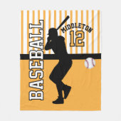 野球⚾スポーツ – 金ゴールド フリースブランケット (正面)