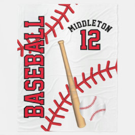 野球⚾スポーツin赤 フリースブランケット