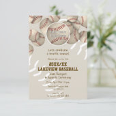 野球 ソフトボール シーズン終了 宴会 賞 招待状 (スタンド正面)