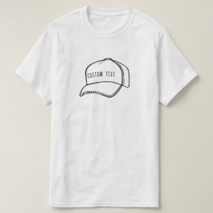 野球/トラック車のキャップラインスケッチデザイン Tシャツ