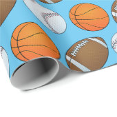 野球、バスケットボール、フットボールをテーマに ラッピングペーパー (ロールコーナー)