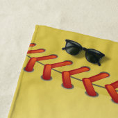 野球/パーソナライズされたソフトボール2ビーチタオル ビーチタオル (インサイチュ)