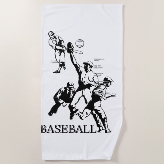 野球 ビーチタオル (正面)