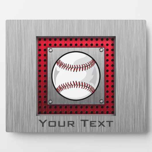 野球；ブラシ付きアルミニウムの外観 フォトプラーク (正面)
