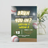 野球 ブラフ 君は ティーンエイジャーの男の子の誕生日 招待状 (スタンド正面)