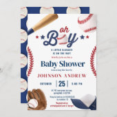 野球 ベビーシャワー 少年のヒット作がやってくる 招待状 (正面/裏面)