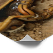 野球、ミットおよびこうもりオンベース ポスター (角)