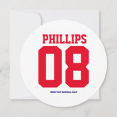 野球 ラウンド 誕生日パーティー スポーツ ご招待 招待状 (裏面)