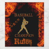 野球 ワインラベル (シングルラベル)