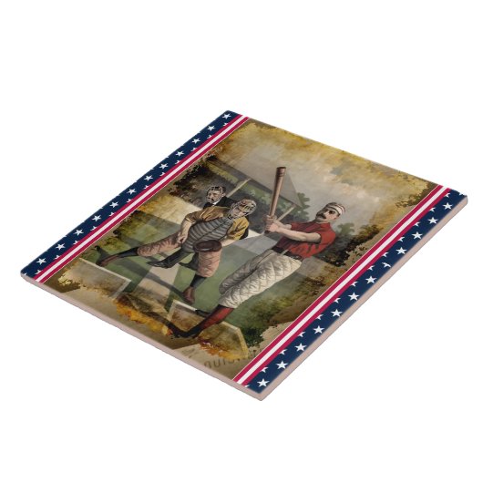 野球：ヴィンテージセラミックタイル タイル (側面)