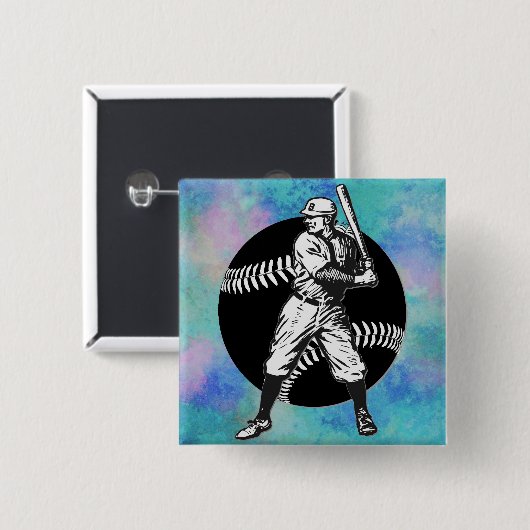 野球：ヴィンテージボタン 缶バッジ (正面&裏面)