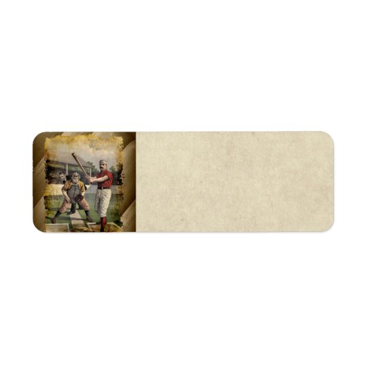 野球：ヴィンテージ差出人住所ラベル ラベル (正面)