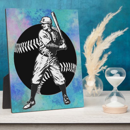 野球：ヴィンテージ板 フォトプラーク (側面)