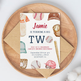 野球・二男の子2歳の誕生日 招待状