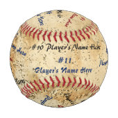 野球,全選手の名前が野球のコーチの贈り物に 野球ボール (裏面)