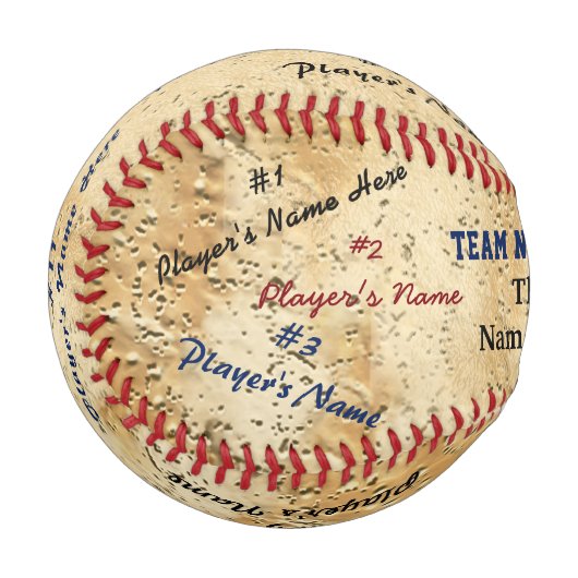 野球,全選手の名前が野球のコーチの贈り物に 野球ボール (正面左)