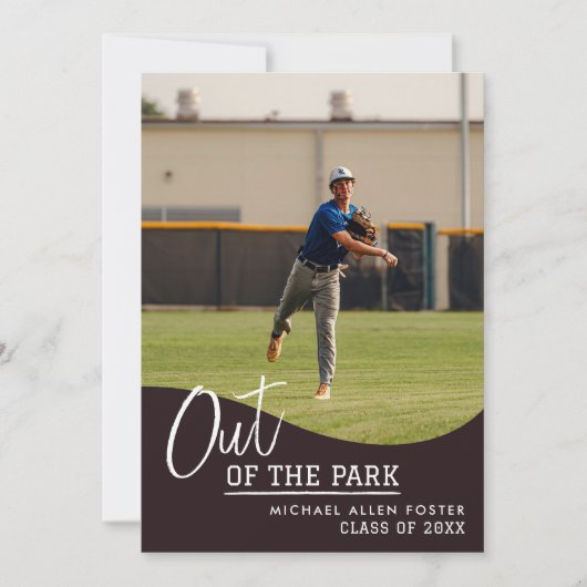 野球　卒業おめでとう　招待状 招待状 (正面)