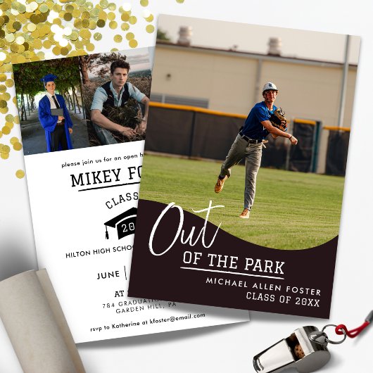 野球　卒業おめでとう　招待状 招待状