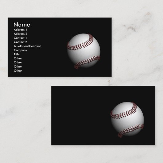 野球 名刺 (正面/裏面)